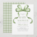 Search for sage baby shower invitations Gingham