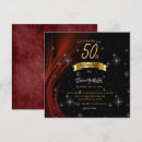 Recherche de black gold red birthday invitations 50e