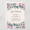 Search for flower border birthday invitations Watercolor