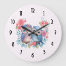 Recherche de chouette bleue horloges Rose