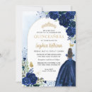 Recherche de navy blue quinceanera invitations Floral