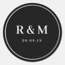 Recherche de texte mariage autocollants Noir et blanc