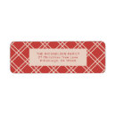 Search for red plaid return address labels Simple