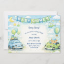 Search for car baby boy shower invitations Watercolor