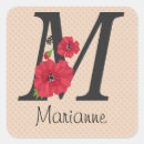 Search for monogram m square stickers Red