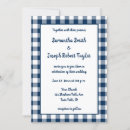Search for blue gingham wedding invitations Navy