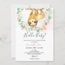 Search for sloth baby shower invitations Blush pink