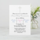 Search for silver cross first communion invitations Blue