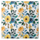 Search for blue floral pattern tiles Garden