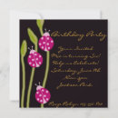 Search for pink ladybug square invitations Black