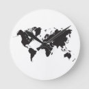 Search for world map clocks Black
