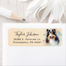 Search for sheepdog return address labels Watercolor