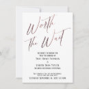 Search for worth the wait invitations Postponed