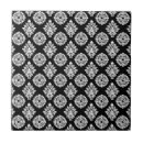 Search for black damask pattern tiles Floral