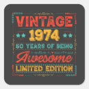Search for made in 1974 stickers 50th birthday