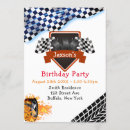 Search for chequered flag birthday invitations Black
