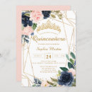 Search for blush and navy quinceanera invitations Gold