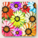 Recherche de marguerite gerbera dessous de verres Fleurs colorées