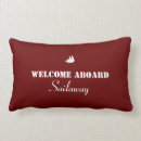 Search for red nautical pillows Welcome aboard