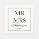 Search for modern wedding napkins Typography