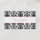 Recherche de damassé rose et noire cartes visite Élégant