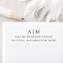 Search for modern monogram return address labels Initials