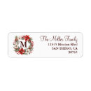 Search for poinsettia return address labels Traditional