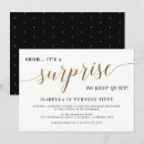 Recherche de chut surprise invitations Noir et or