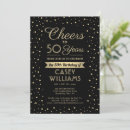 Search for black and gold 50th birthday invitations Glitter
