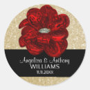 Search for red flower wedding stickers Gold
