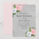 Search for pink gray baby shower invitations Floral