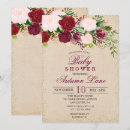 Search for burgundy floral baby shower invitations Flowers