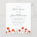 Search for red poppy bridal shower invitations Floral