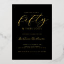 Search for gold 50th birthday invitations Fifty and fabulous