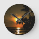 Search for tropical palm trees clocks Sunset