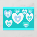 Search for blue hearts postcards Turquoise