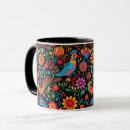 Search for colorful floral pattern mugs Black