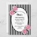 Recherche de rose noir anniversaire invitations Noir et blanc