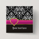 Search for damask square buttons Heart