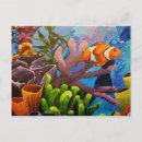 Search for coral reef life postcards Marine