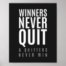 Search for winners never quit posters Typography