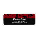 Search for red damask return address labels Girly