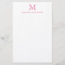 Search for pink stationery paper Monogrammed