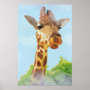 Search for funny giraffe posters Watercolor