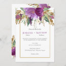 Search for amethyst wedding invitations Gold glitter
