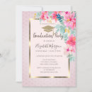 Search for watercolor flowers graduation invitations Glitter
