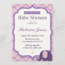 Search for purple elephant baby shower invitations Pink