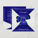 Search for royal blue and white birthday invitations Elegant birthday party