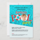 Recherche de bleu piscine invitations D'anniversaire de la piscine