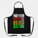Search for red black green aprons Black history month